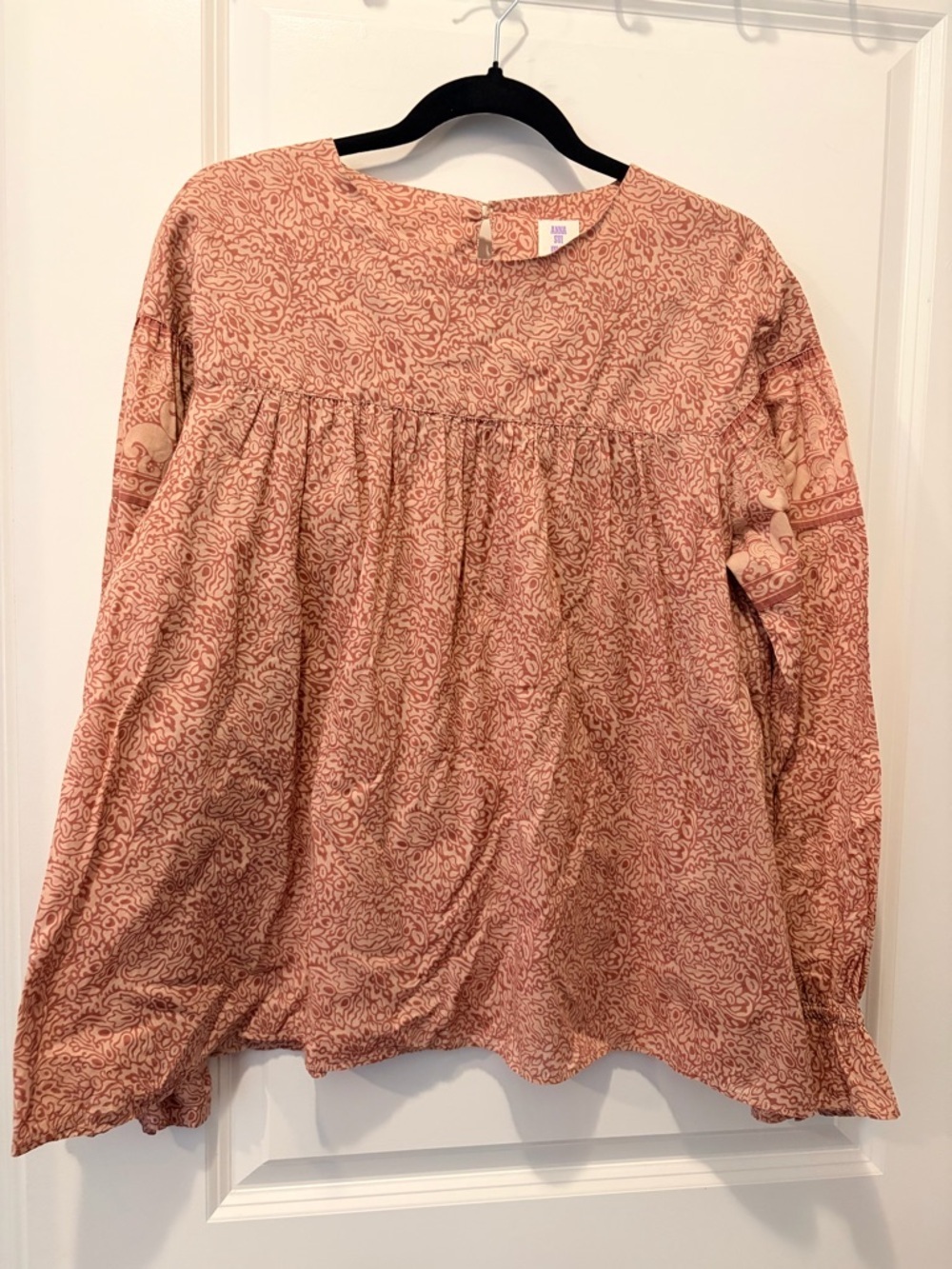 Anna Sui Uniqlo Pink and Cream Abstract Pattern Top